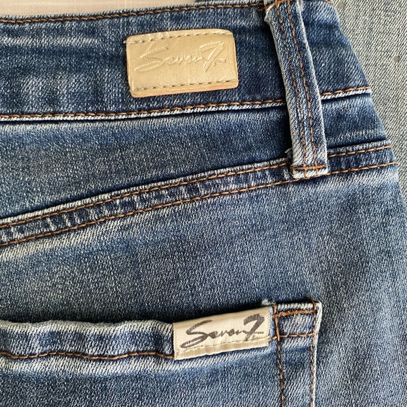 Seven 7 Blue Jeans 34x29 Pearls High Rise Skinny Tag Size 16 - Picture 7 of 14